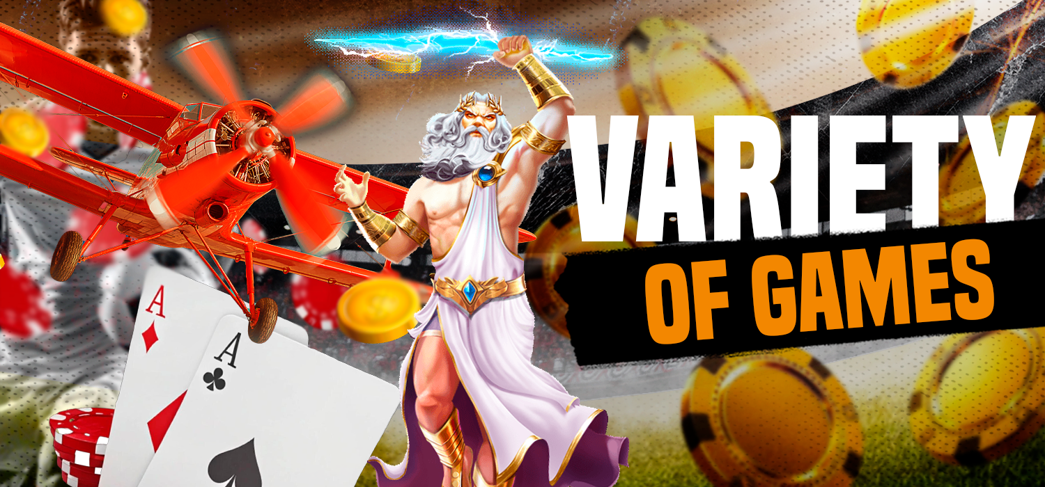 Types of games on the OK Win casino website.