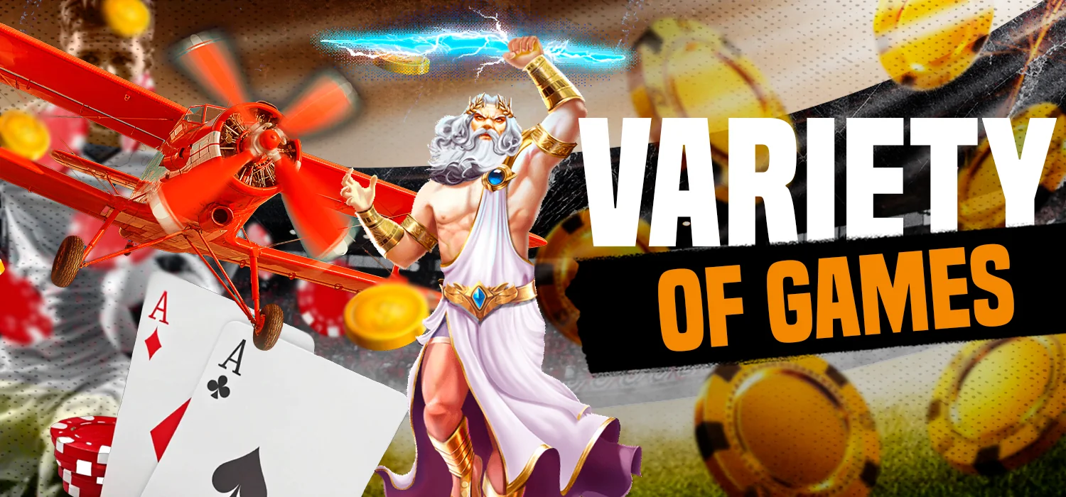 Types of games on the OK Win casino website.